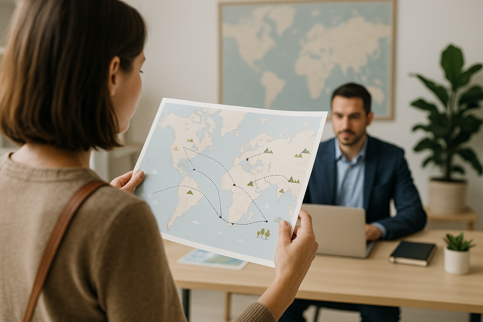 Mappa stilizzata che rappresenta nuove rotte verso destinazioni emergenti